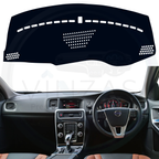 Black custom car dashboard cover installed in a Volvo S60