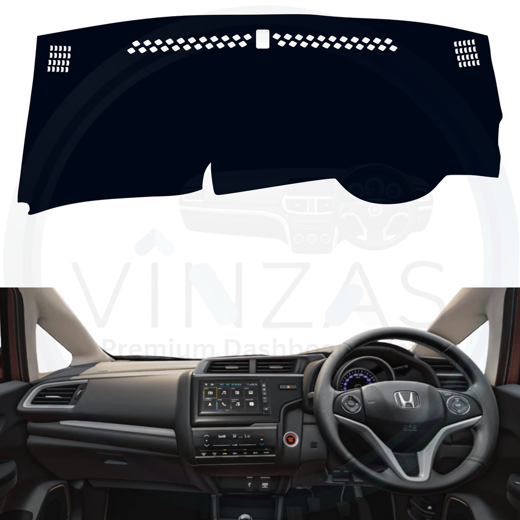 Black custom car dashboard cover installed in a WR-V