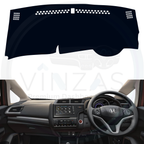 Black custom car dashboard cover installed in a WR-V