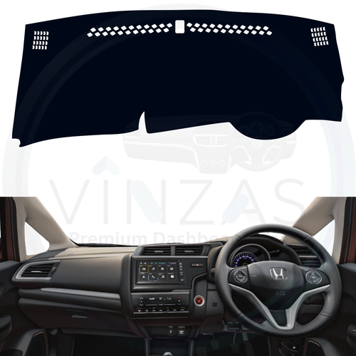 Black custom car dashboard cover installed in a WR-V