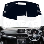 Black custom car dashboard cover installed in a X-Trail
