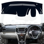 Black custom car dashboard cover installed in a XUV300

