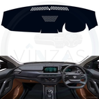 Black custom car dashboard cover installed in a Harrier EV
