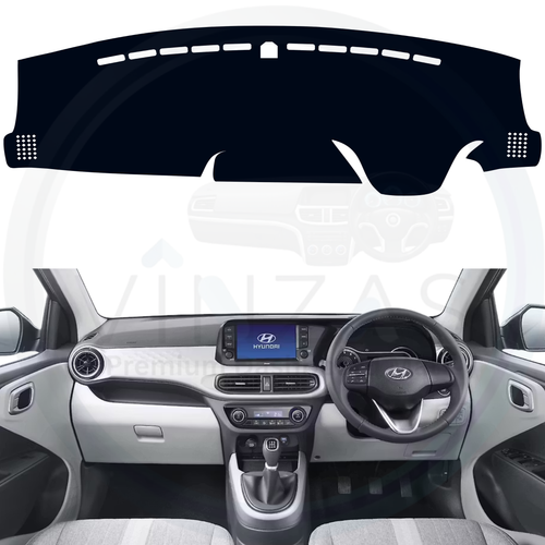 Black custom car dashboard cover installed in an i10 Nios