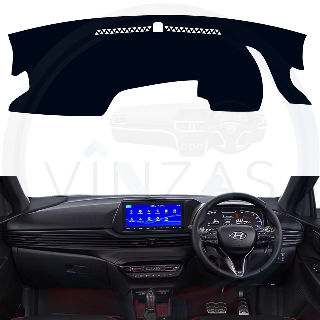Black custom car dashboard cover installed in a i20 N Line