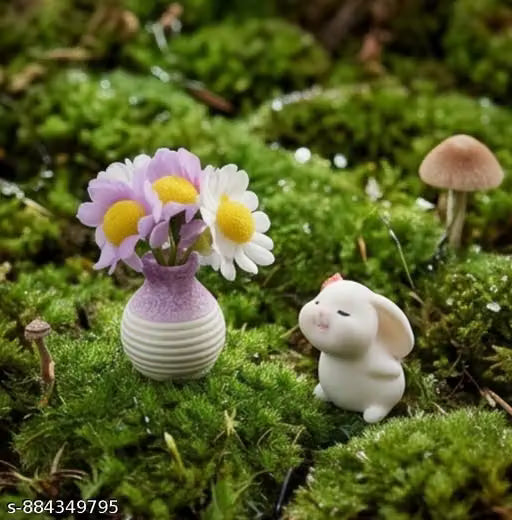 Cute Bunny Mini Vase Car Decoration Set