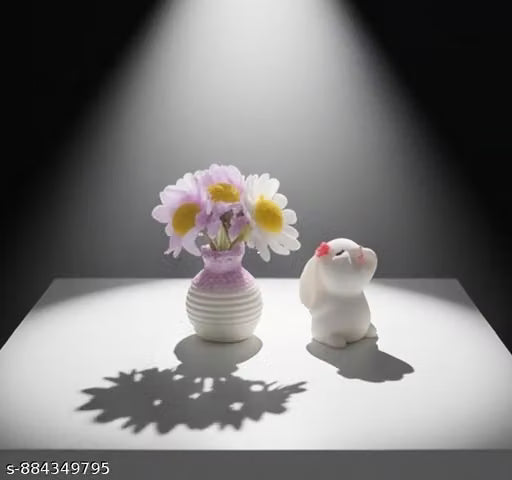 Cute Bunny Mini Vase Car Decoration Set