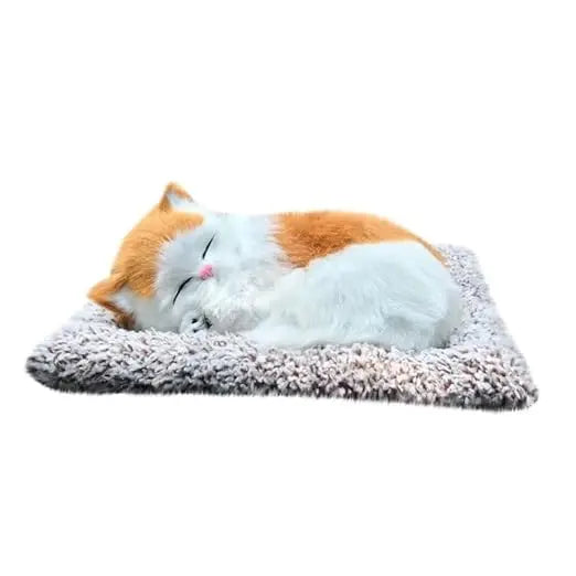 Sleeping Cute Cat for Car Dashboard Creative and Activated Carbon Simulation cat Golden and White