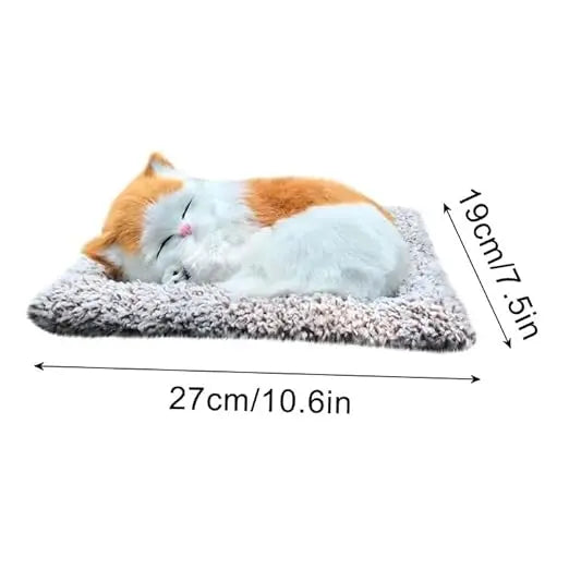 Sleeping Cute Cat for Car Dashboard Creative and Activated Carbon Simulation cat Golden and White