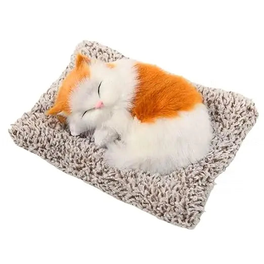 Sleeping Cute Cat for Car Dashboard Creative and Activated Carbon Simulation cat Golden and White